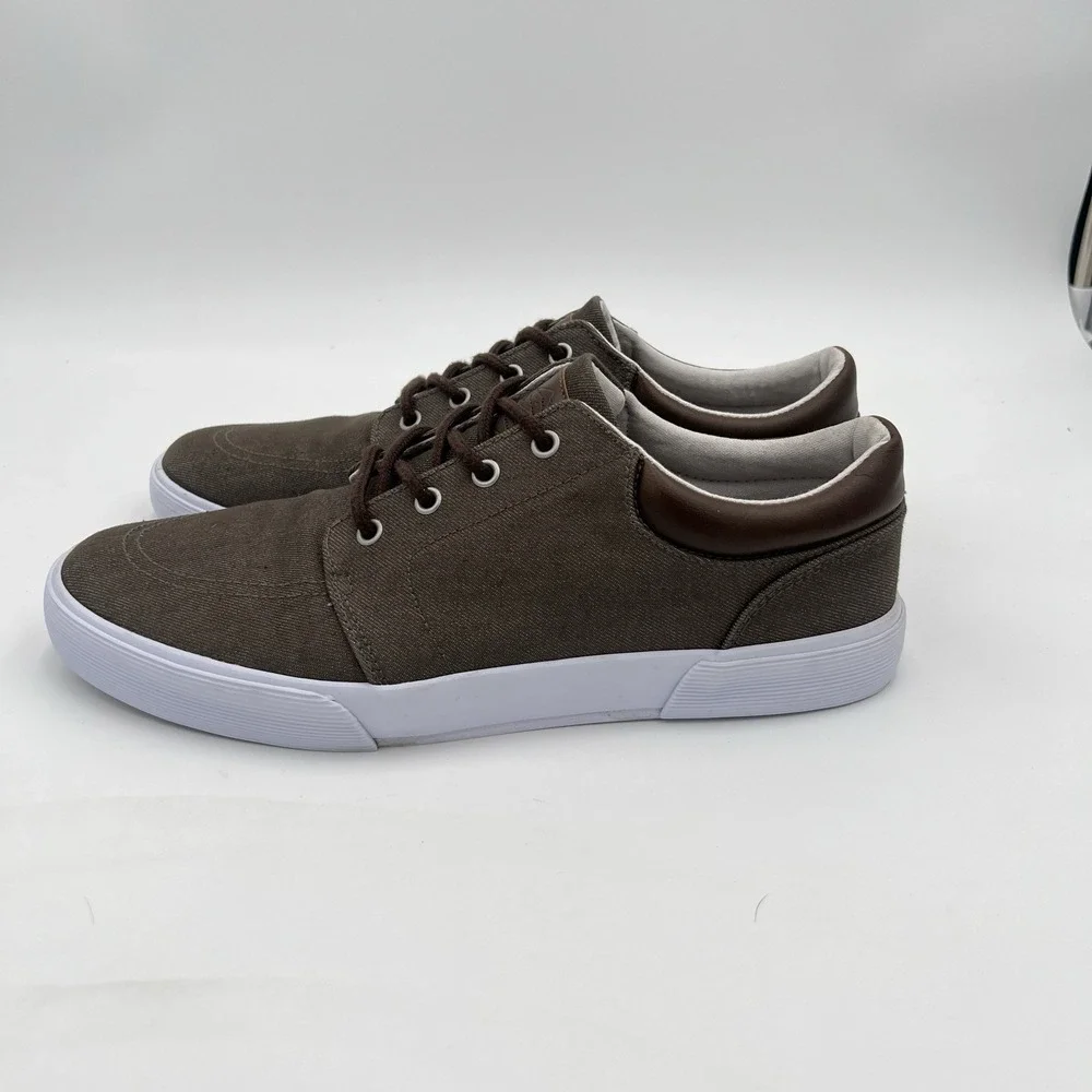 St John's Bay Bryce Men's 11M Brown Casual Lace Up Canvas Sneakers Shoes